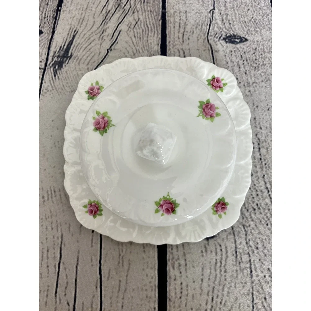 Royal Stafford‎ Bone China Covered Butter Dish Pink Rose Cottage Core